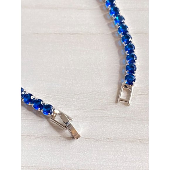 Sapphire Rhinestone Tennis Bracelet - Picture 2 of 3